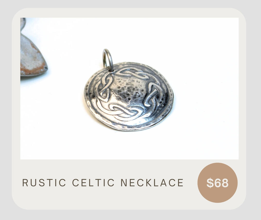 Rustic, modern, unique. This artisan necklace pendant was made from recycled .999 fine silver. This pendant has been hammered, oxidized, and tumble polished for its finishing touches. Necklace pendant for men or women.